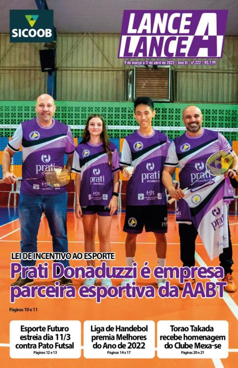 LEI DE INCENTIVO AO ESPORTE - Prati Donaduzzi  empresa parceira esportiva da AABT 