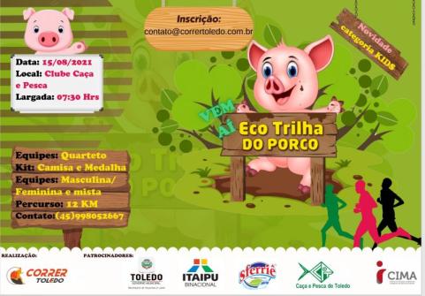 Eco Trilha do Porco ser realizada no dia 15 de agosto