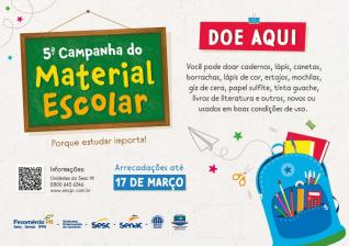 Sesc PR inicia 5 Campanha do Material Escolar