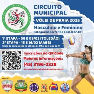 Toledo vai sediar primeira etapa do Municipal de Vlei de Praia 2025